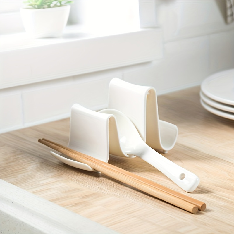 Commercial Kitchen Shed - 革新的なウェーブデザインのキッチンオーガナイザー 1 個 - プラスチック製の鍋蓋ホルダー、カウンタートップ収納用の箸と調理器具ラック
