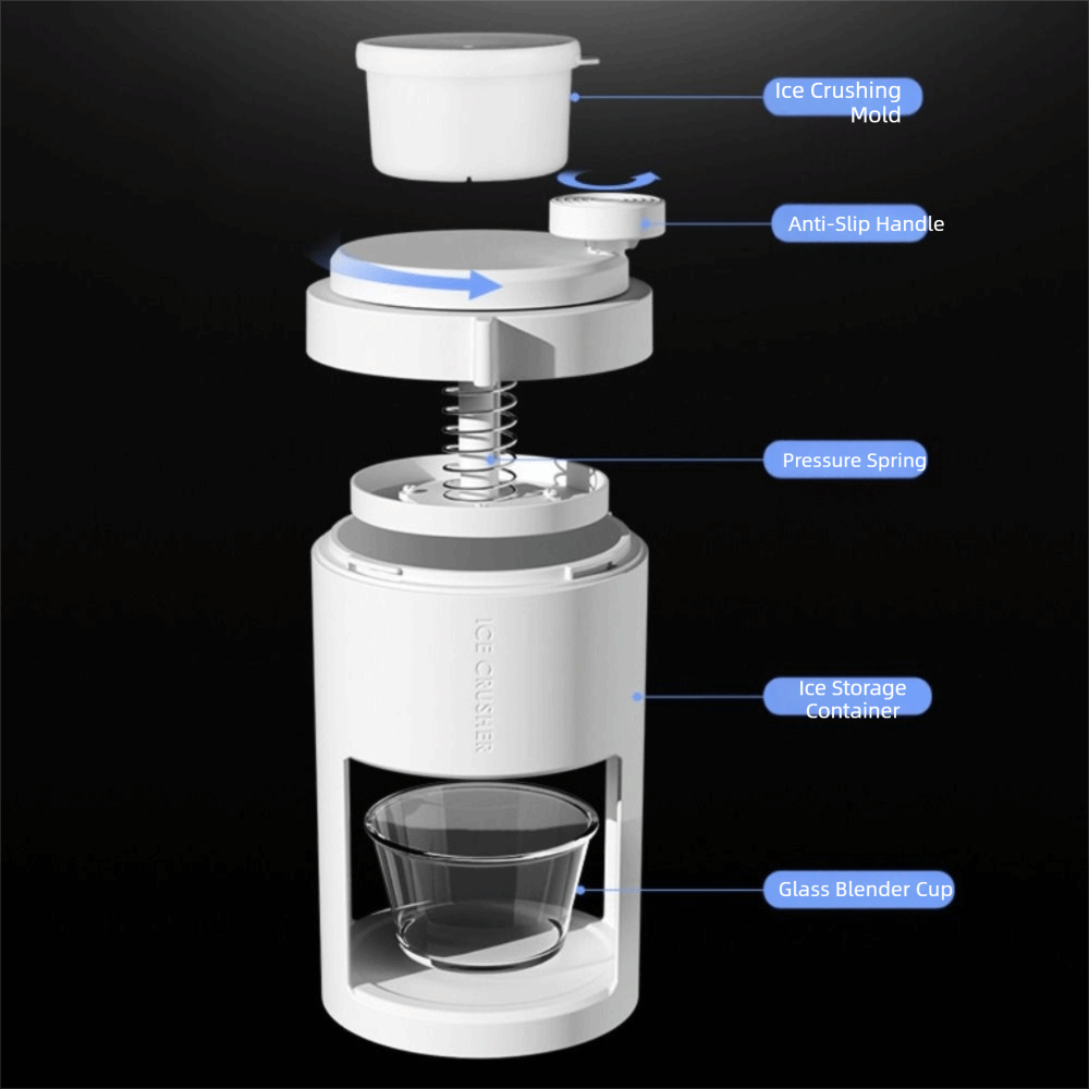 Slushy Machine - 手動式かき氷機、圧力スプリング、滑り止め設計、取り外し可能なアイスシェーバー、鋭利なDIYスラッシーメーカー