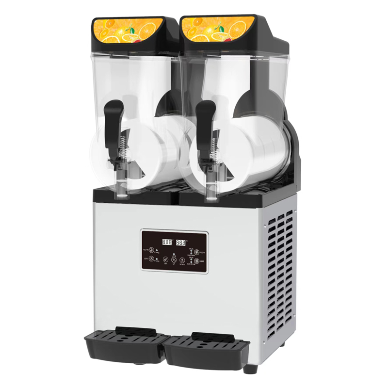 Slushy Machine - スムージーマシン 2タンク 15L スラッシーメーカー スラッシュアイス製造機 業務用フローズンドリンクスラッシュマシン