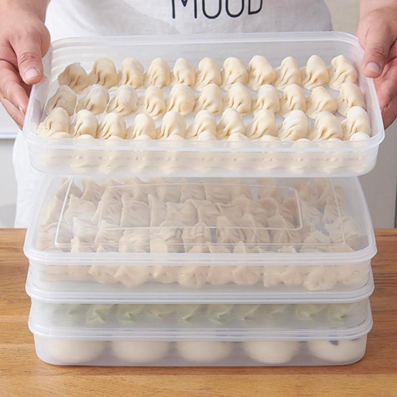 Commercial Kitchen Shed - 新製品・キッチン収納ボックス 冷蔵庫オーガナイザー 透明食品容器 トレイ 餃子・果物・野菜・肉・ケーキ用