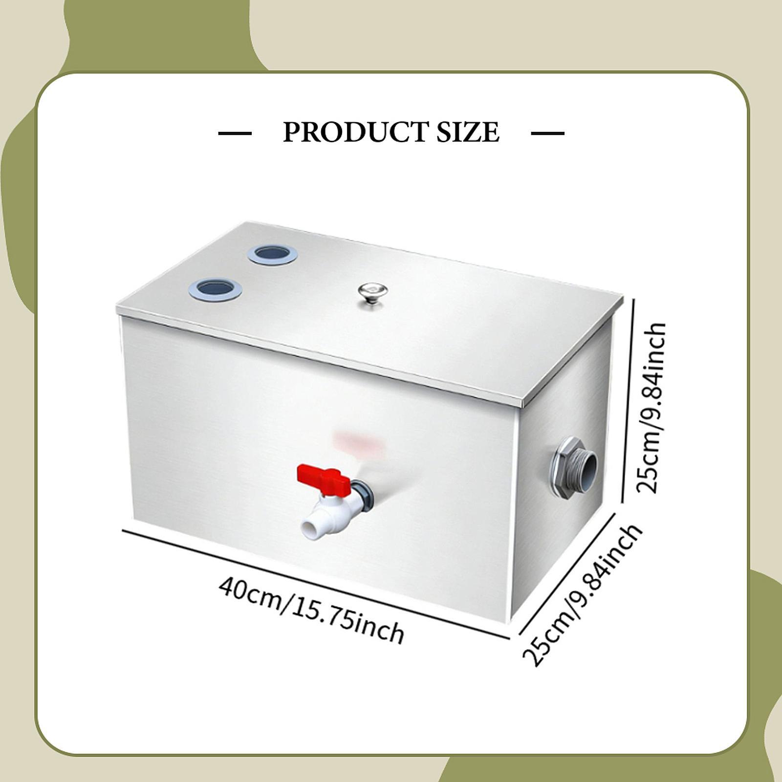 Commercial Kitchen Grease Interceptor - 業務用ステンレス製グリーストラップ オイルウォーターセパレーター 簡単設置でコンビニや厨房に最適