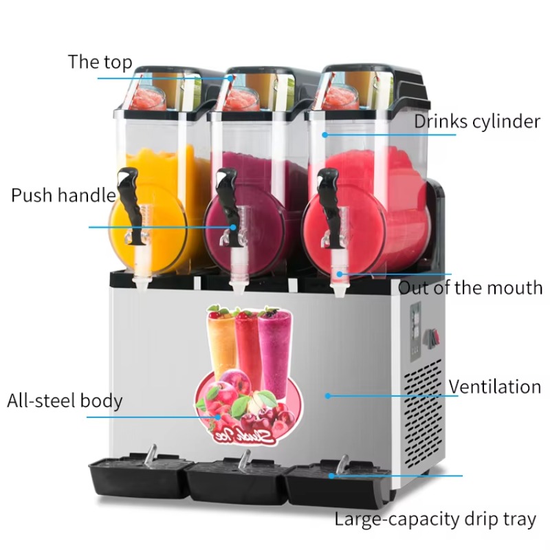 Slushy Machine - 自動業務用スラッシーマシン、36L容量、マルガリータグラニータメーカー、フローズンドリンクアイスクラッシャー、冷飲料ディスペンサー