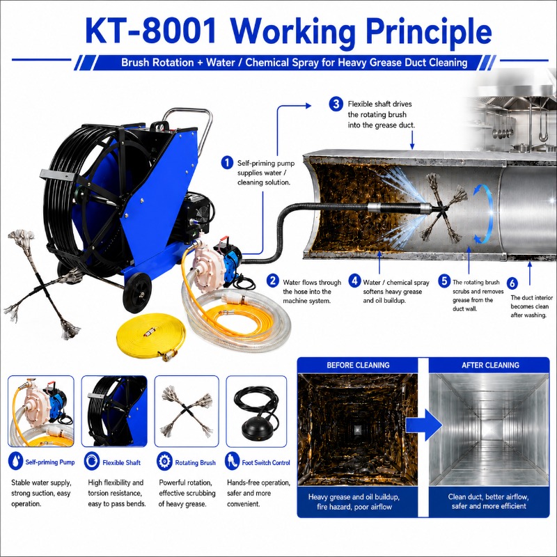 業務用厨房油煙ダクトクリーナー KT-8001 レストラン向 - Kitchen Cleaner Commercial のレビューと価格