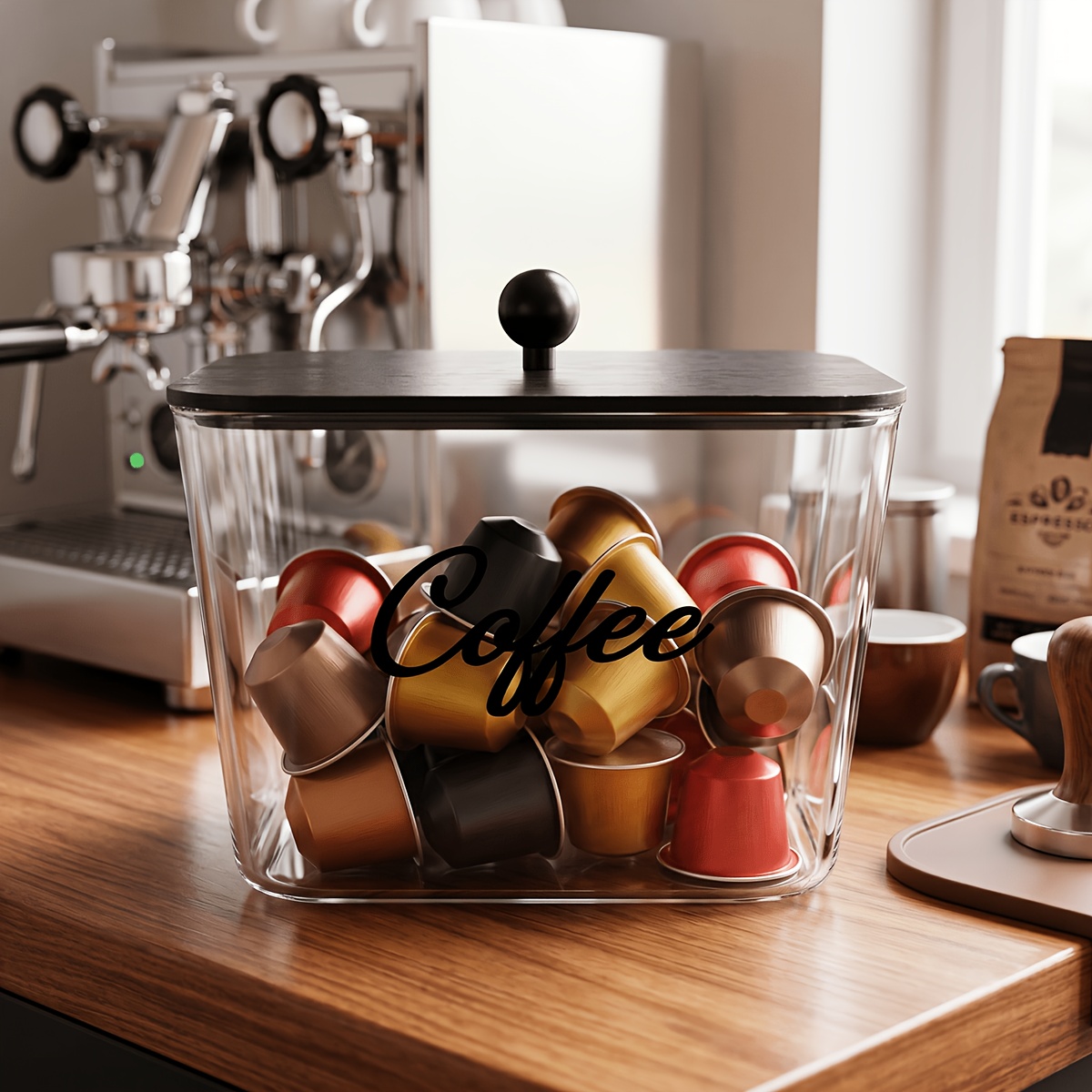 蓋付きコーヒーポッドホルダー プラスチック製収納ボックス K - Commercial Kitchen Shed のレビューと価格