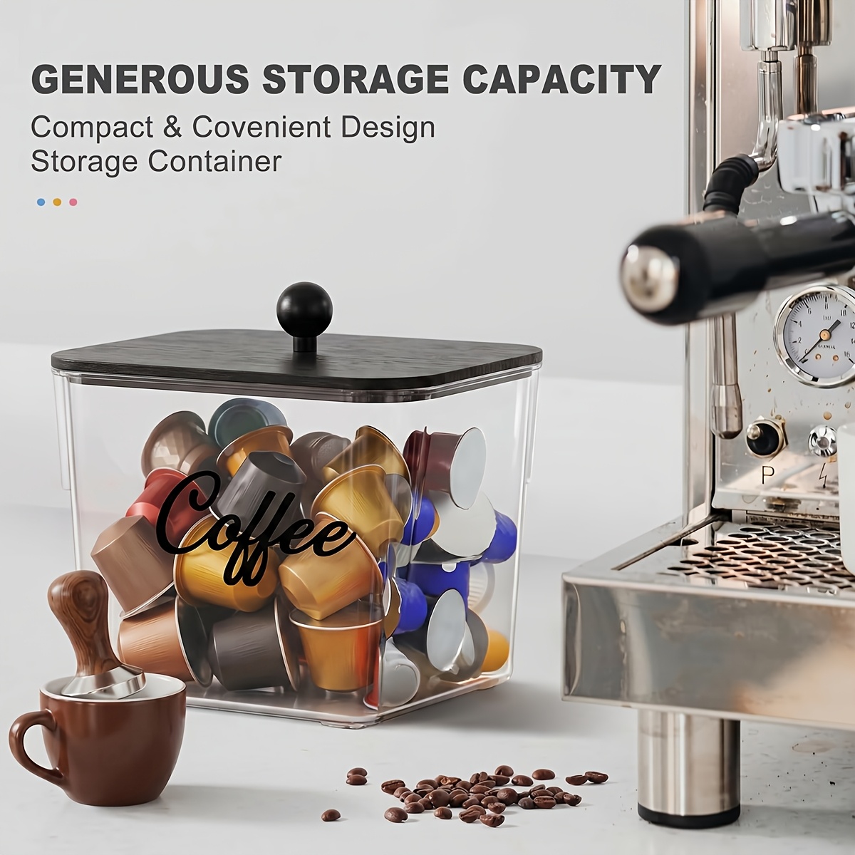 蓋付きコーヒーポッドホルダー プラスチック製収納ボックス K - Commercial Kitchen Shed のレビューと価格