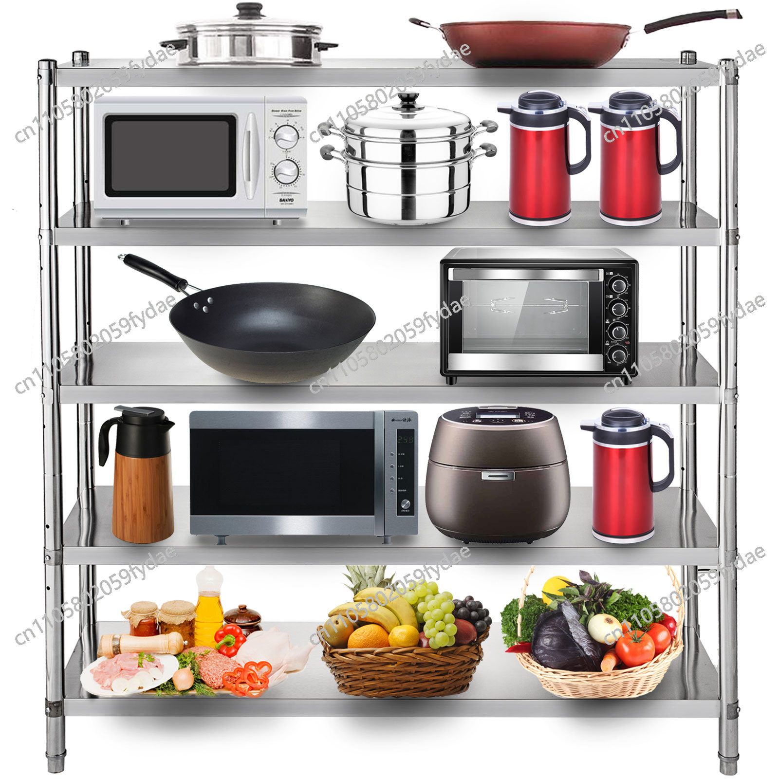 4段ステンレス製業務用収納ラック棚、キッチン、倉庫、ガレージ - Commercial Kitchen Warehouse のレビューと価格